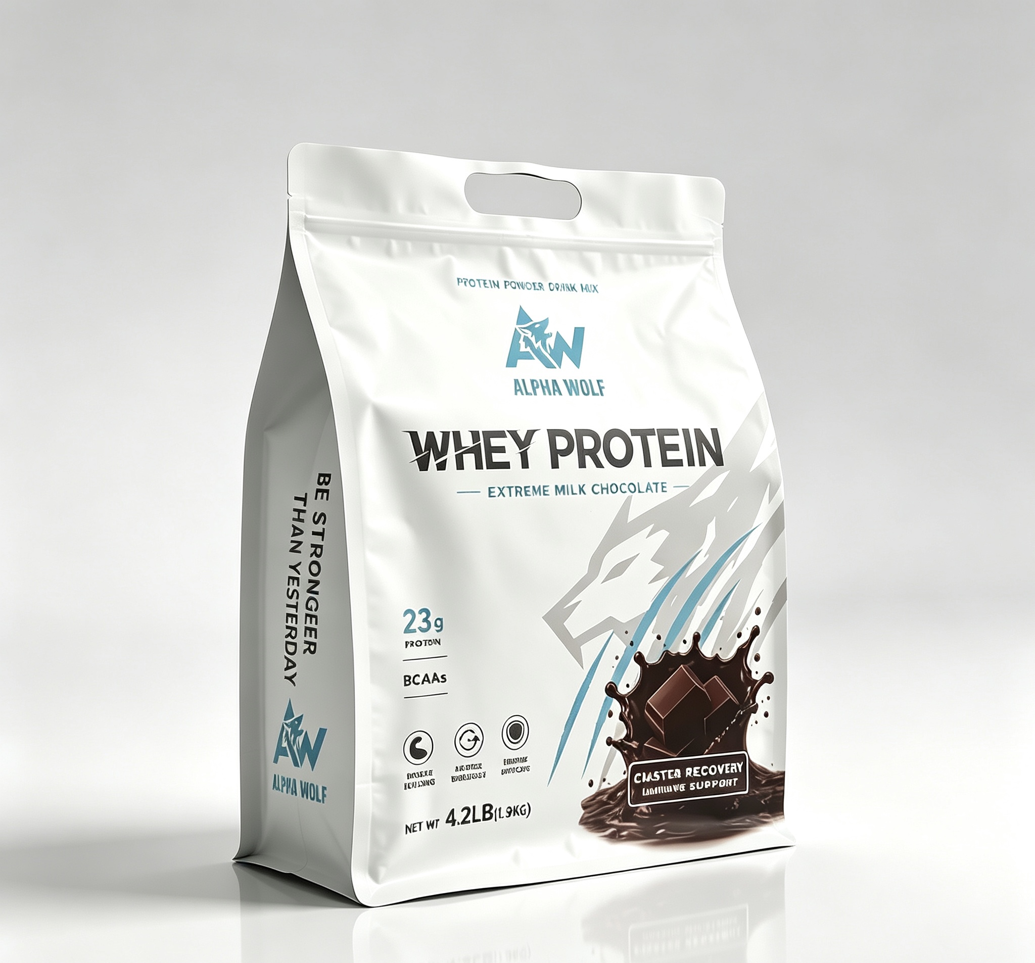 Alpha Wolf Extreme Milk Chocolate whey protein pouch